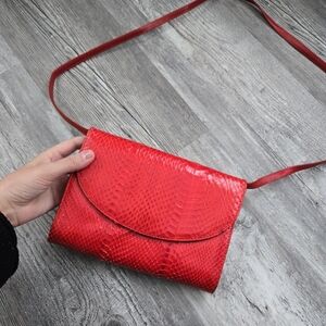 Giani Bernini Red Snakeskin Purse y2k